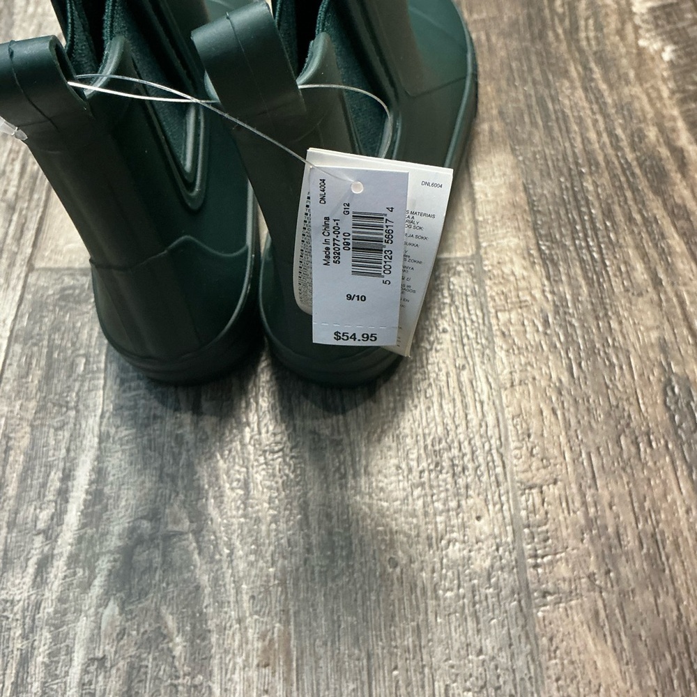 Kids Waterproof Chelsea Rain Boots in Dark Green Size 9/10 - Picture 9 of 16
